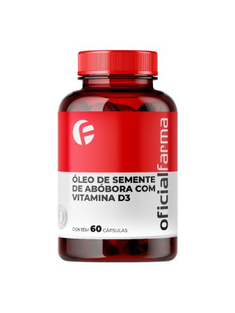 &Oacute;leo de Semente de Ab&oacute;bora Com Vitamina D3 60 C&aacute;psulas